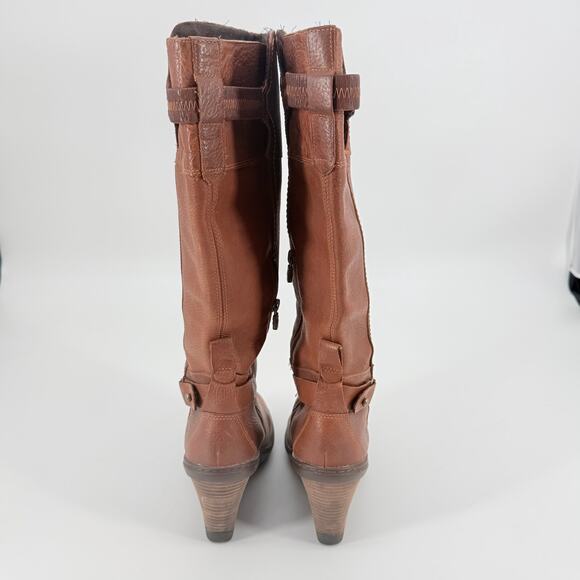 Timberland Stratham Heights Womens Brown Leather Wedge Tall Knee Boots 9 Lined - Picture 9 of 16